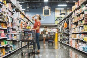 Consumerist culture - shopping at supermarket
